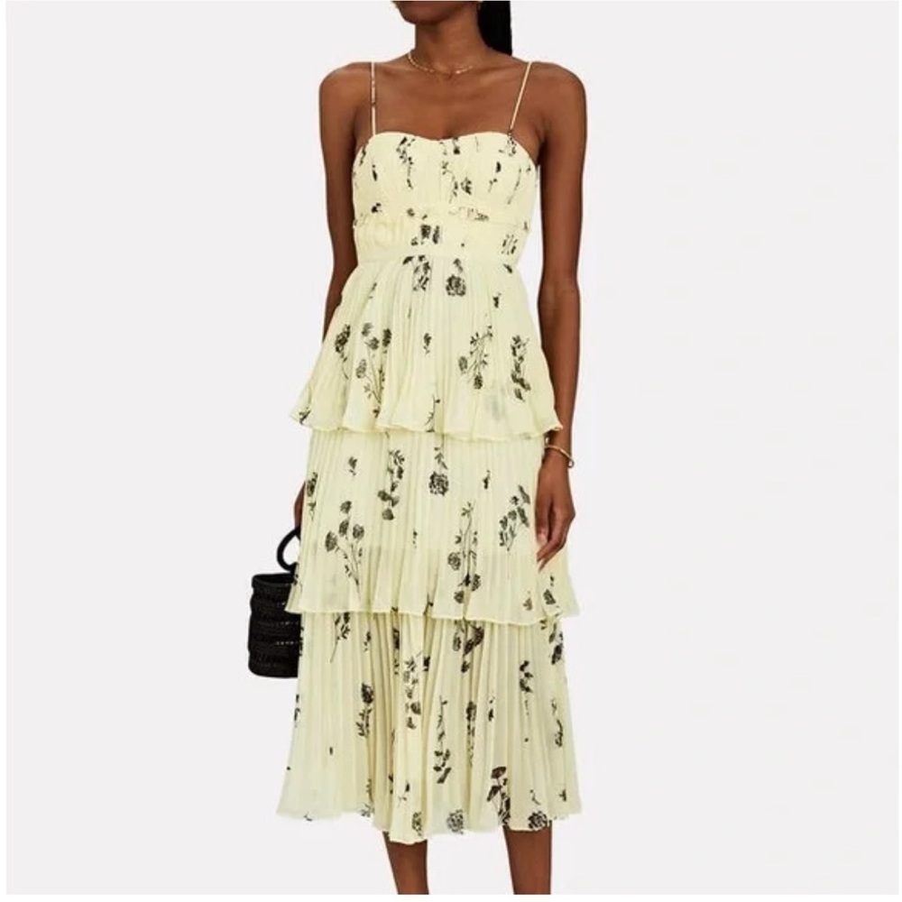 self portrait tiered floral embroidered mesh midi dress ZARA. Short black embroidered dress Ts – Hibuy market main image 0